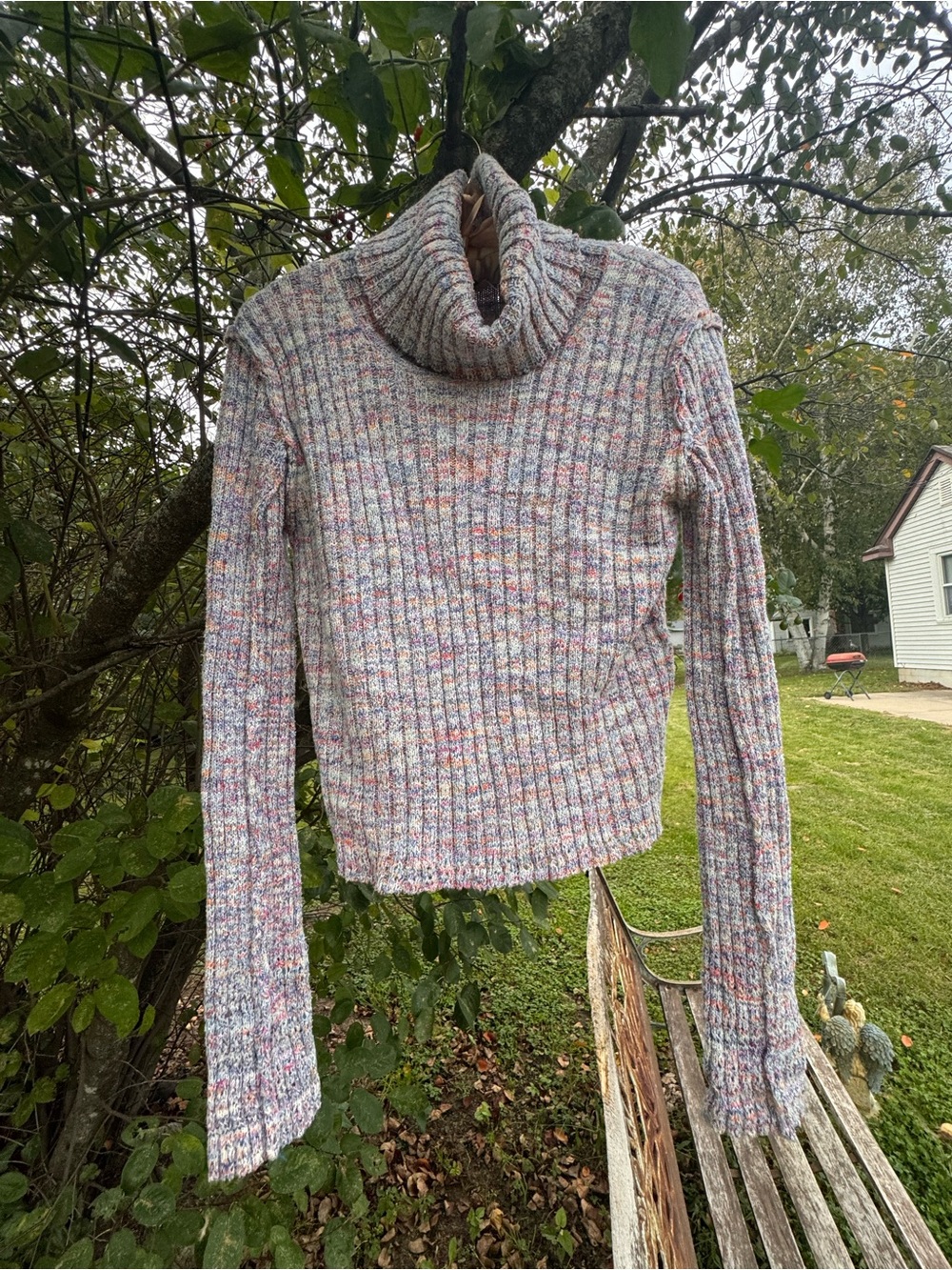 Free People Speckled Pastel Ribbed Turtleneck Sweater